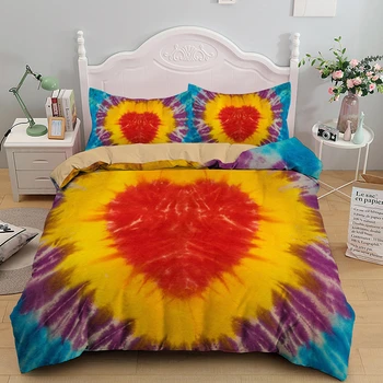 

Tie Dye King Twin Bedding Set Luxury Colorful Abstract Multiple Size Duvet Cover Blooming Home Textiles Stylish Bed Linen 2/3pcs