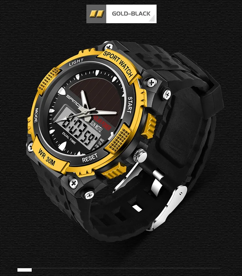 SANDA Mode Heren Horloges Sport Militaire Led Digitale Horloge Mannen Schokbestendig водонепроницаемый Horl Klok Relogio Masculino