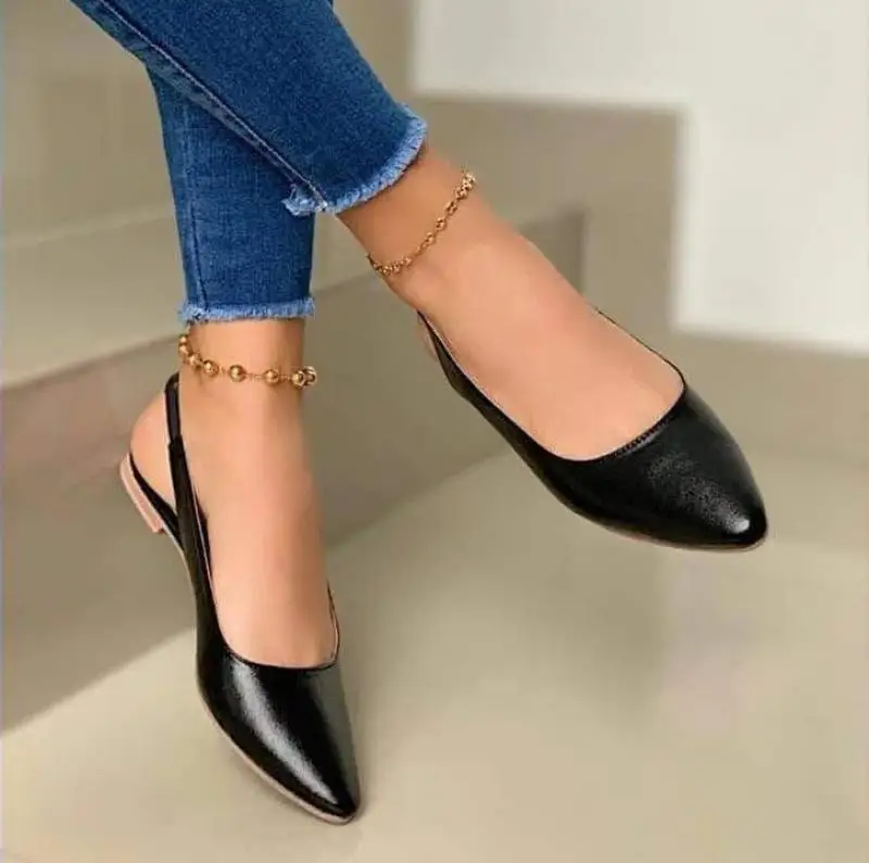 Summer Fashion Women's Sandals Buckle Ankle Solid Color Short Sandals Sexy Pointed Toe Slingback Party Ladies Dress