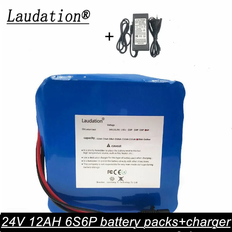 

Laudation 24V 12AH Bicycle Battery 25.2V 12Ah Lithium-Ion rechargeable battery 350W E Bicycle 250W With 2A charger
