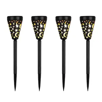 

4pcs Outdoor Solar Lights Battery-operated Stars Hollow Landscape Lights for Garden Lawn Pathway Yard Patio