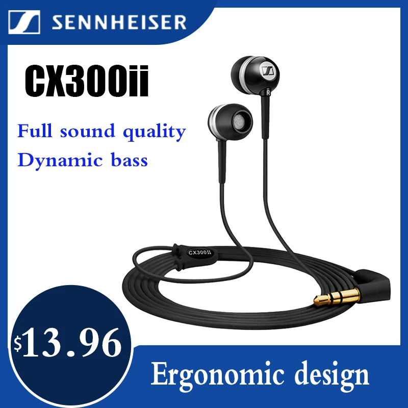 

Original Sennheiser cx 300 ii 3.5mm Stereo Earphones Deep Bass Wired Headset Sport Earbuds Precision HIFI Headphone