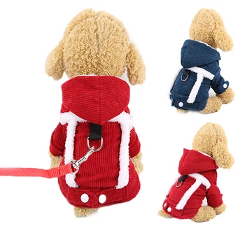 

Dog Clothes Double Thickened Warm Corduroy With Hat Dog Clothes Dogs Small Costume Thicker Chihuahua Clothes For Dogs For Winter