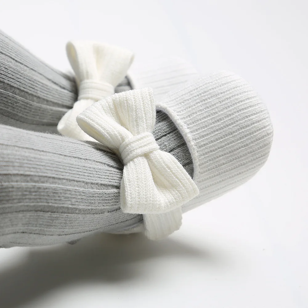 FOCUSNORM Infant Baby Girls Boys Shoes and Headband Solid Color Anti-Slip Shoes+ Plaid Bowknot Headwear