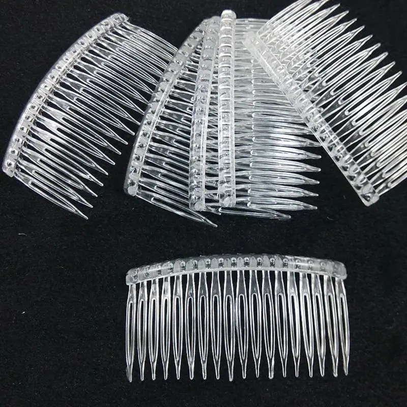 Bride Tiara Veil Comb Plastic Black White Transparent Fork Combs 10 Pcs/set bridal hair accessories hair accessories