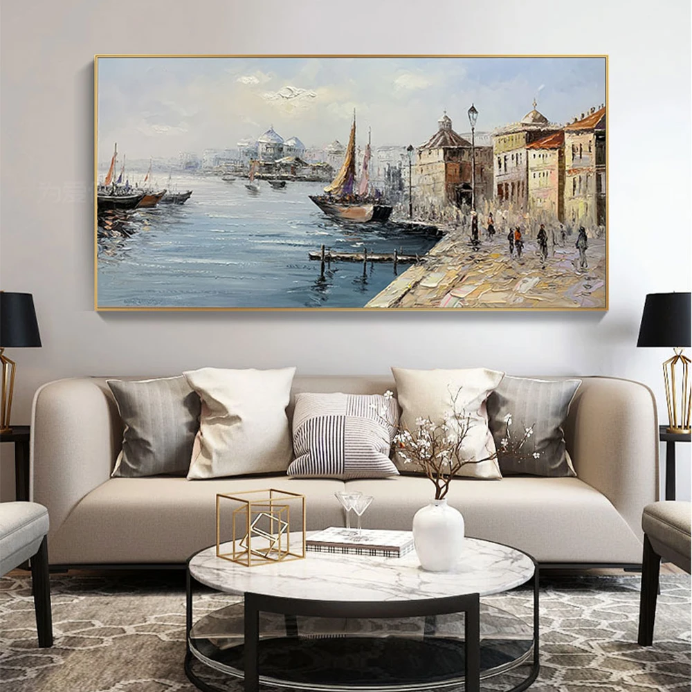 Abstract Scenery Hand Painted Oil Painting On Canvas Handmade Wall Art Living Room Bedroom Large Size Decoracion Salon Mural Hot | Дом и сад