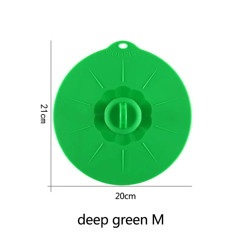 deep green M Кухонная кастрюля, сковорода, крышка, силиконовая крышка, обертка, миска для микроволновой печи, 1 шт., свежие Многофункциональные кухонные многоразовые инструменты для хранения пищи - Цвет: deep green M