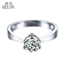HELON VVS/цвет GH Муассанит кольцо 925 пробы серебро 0.80ct выращенные лабораторно синтетический бриллиант Обручение свадьбы, хорошее ювелирное изделие, кольцо