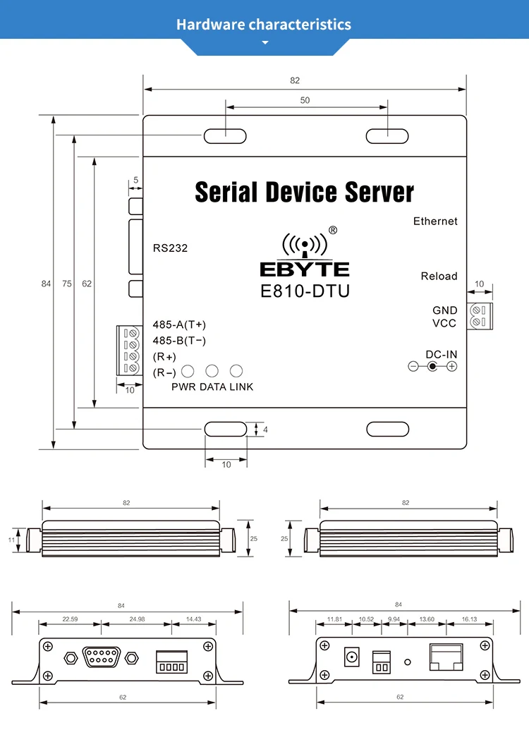 RS485 RS422 Ethernet одиночный последовательный сервер двухсторонний разъем порты TCP, UDP разъем передачи модем