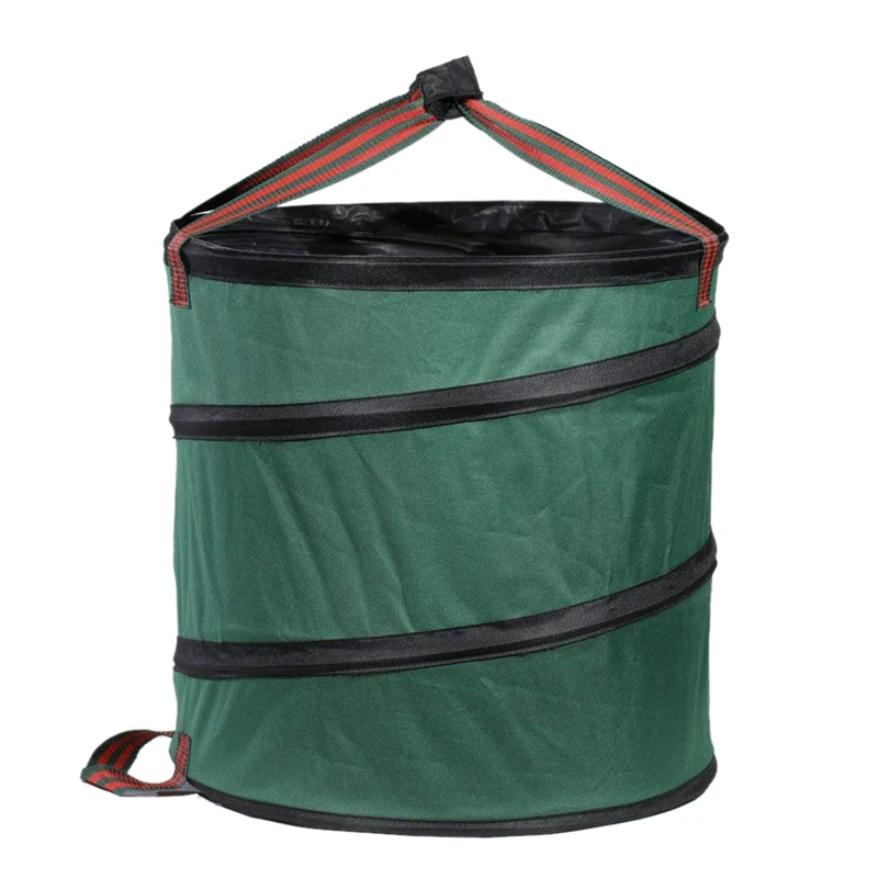 

ELEG-Collapsible Garbage Bin Garden Waste Bag Camping Trash Can Leaf Gardening Bag Laundry Storage Basket