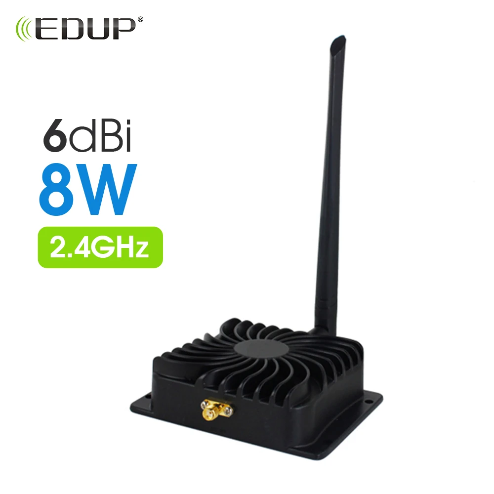 EDUP Wifi Amplifier 2.4GHz 8W Wifi Power Signal Repeater Router Range Extend Booster 6dBi Wireless Antenna Adapter 802.11b/g/n 