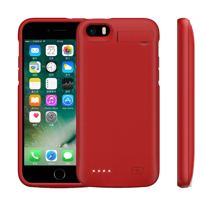 

4000mAh Slim shockproof Power Case For iPhone SE 5SE 5 5S Battery Charger Case i5 full cover Power bank Charging Case Cover Capa