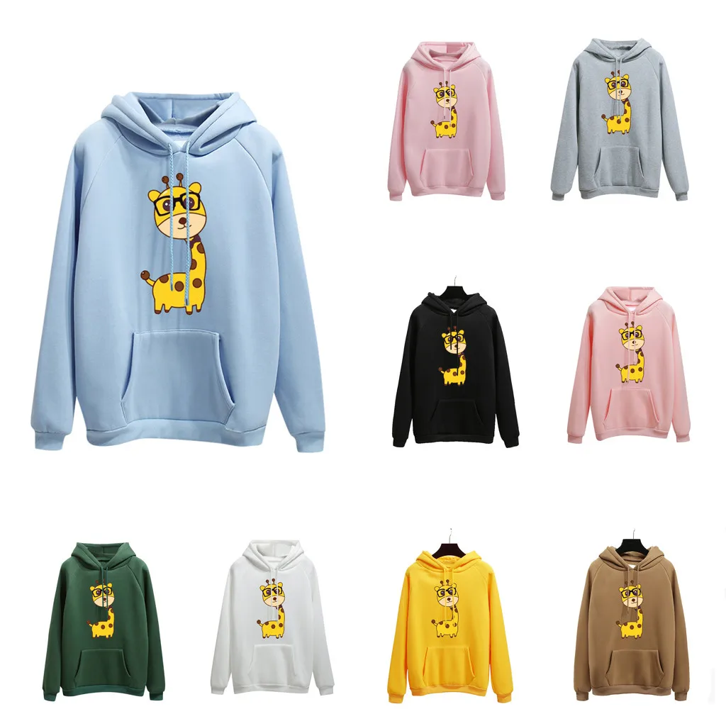

2019 Hoodies Women Large Size Kawaii Printed Long Sleeve Hooded Womens Pullover Soft Cotton japanese Style Ladies Sweatshirts S5
