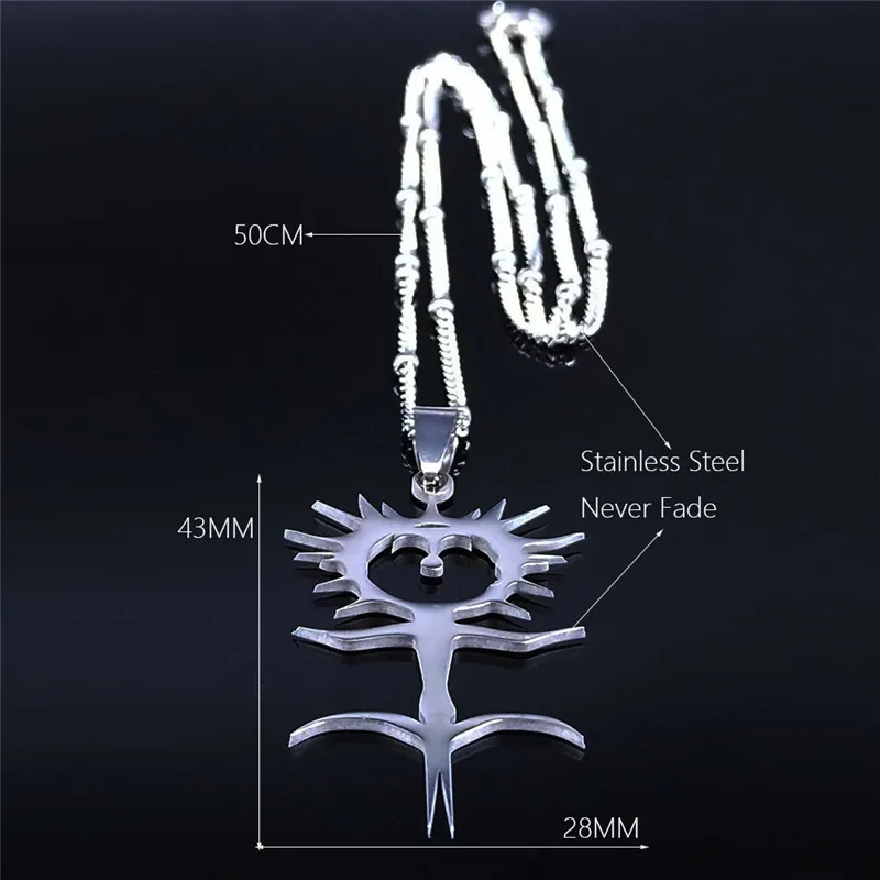 Fashion Ghostemane Stainless Steel Charm Necklaces for Women Silver Color Chain Necklaces Jewelry colgantes mujer N4413S03 - Image 6