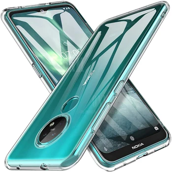 Перейти на Алиэкспресс и купить Чехол для Nokia 7,2 6,2 TPU силиконовый прозрачный облегающий Бампер Мягкий чехол для Nokia 7,2 6,2 Прозрачный задний Чехол