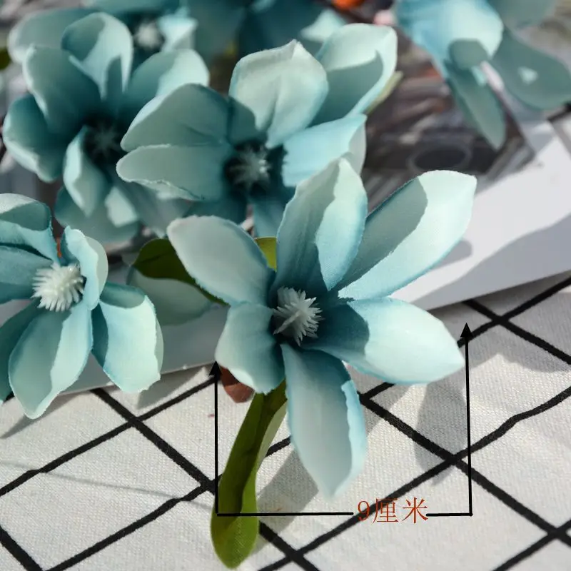 

5Pcs Artificial Flower Branch Magnolia Silk Fake Flowers Home Decoration Accessories Wedding Flower Wall Road Lead Wreath Orchid