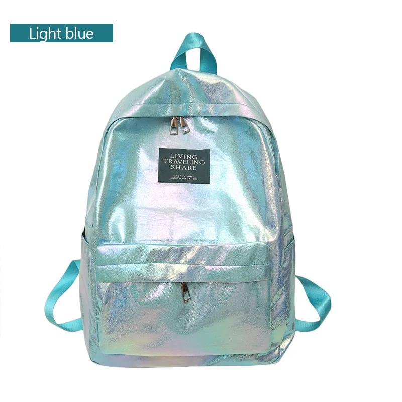 Harajuku hologpaphic женские рюкзаки градиентного цвета школьные сумки для девочек-подростков розовая Водонепроницаемая дорожная сумка рюкзак - Цвет: lightblue