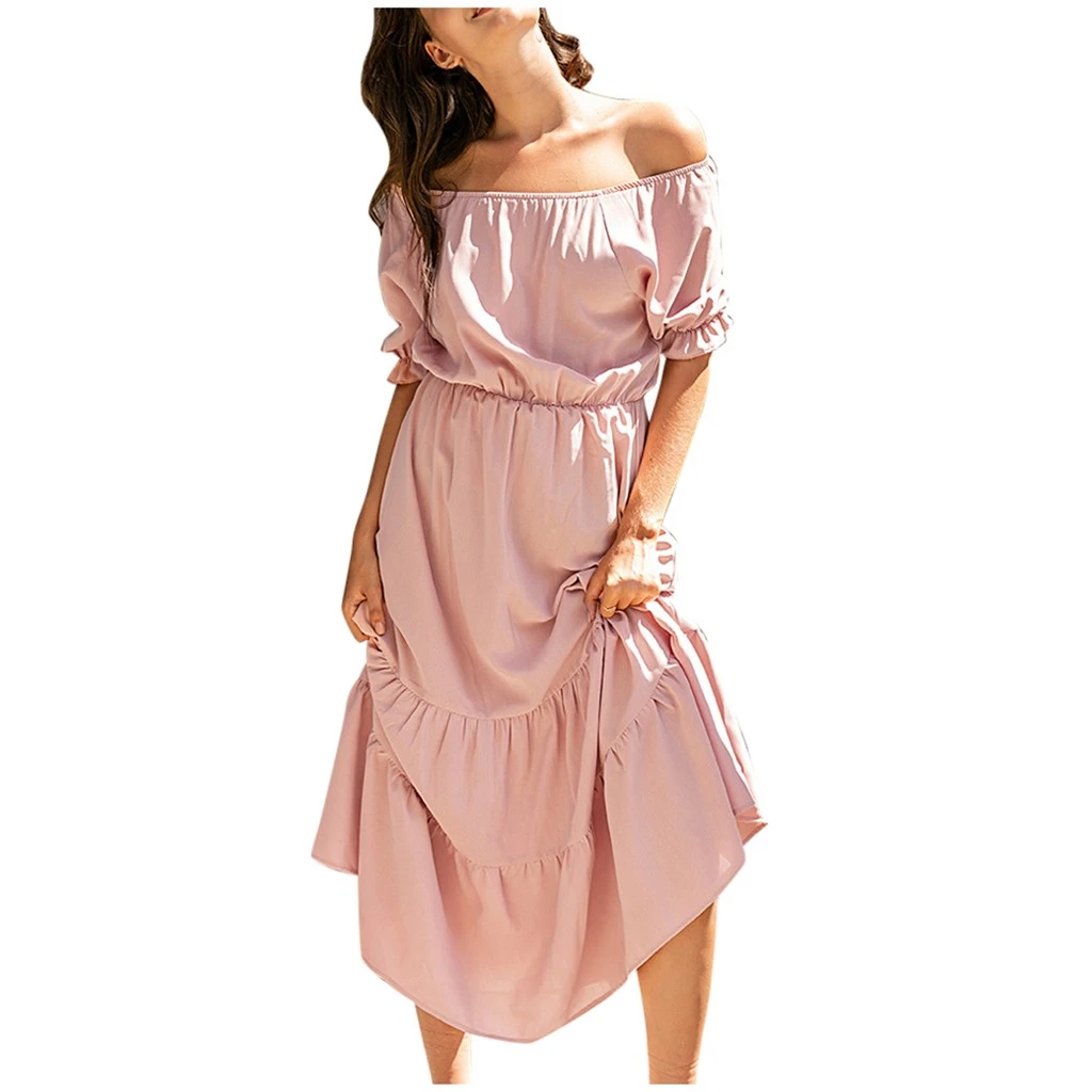 Solid color summer dresses Clearance