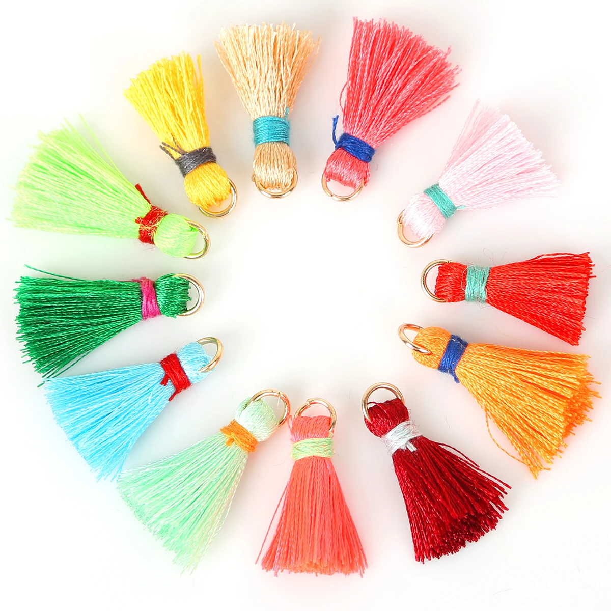 buy 20+5mm 20pcs Small Mini Silk Tassel Charms Necklace Earring Findings Tassels For Making Brush Earring Bag Clothing Craft DIY
