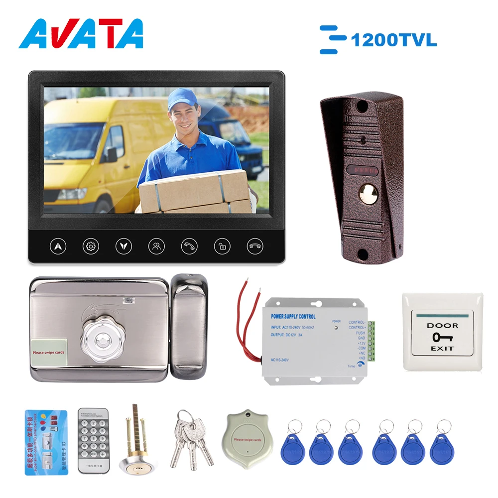 

AVATA Video Intercom 1200TVL For Home Security Metal IP65 Rainproof IR Doorbell And Display With Call Unlock Monitor Function