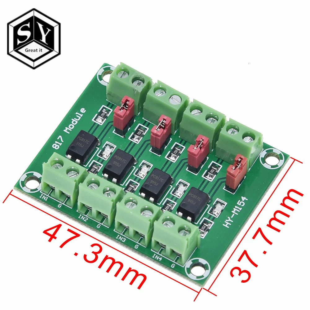 PC817 4 канальная оптопара изоляционная плата преобразователь напряжения адаптер модуль 3,6-30 в драйвер фотоэлектрический изолированный модуль PC 817