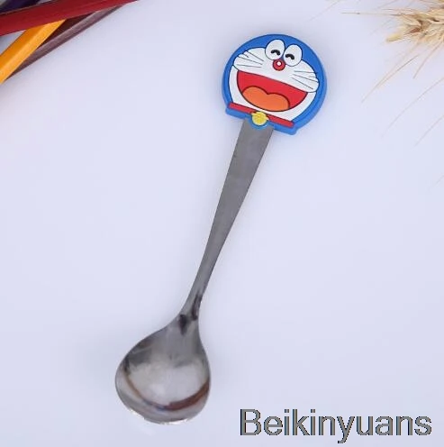 Jingle Детская мультяшная ложка, детская посуда, ложка из нержавеющей стали, детский десерт, мороженое, Мультяшные столовые приборы в форме котов - Цвет: Jingle