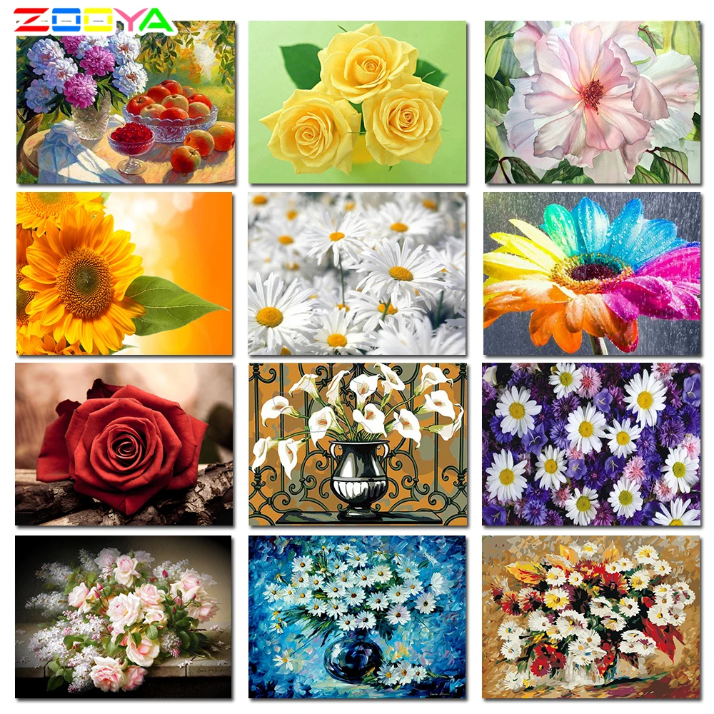 

5d Diamond Painting Set Flowers 5d Diamond Embroidery full set Full Drill Diamond Painting Cross Stitch rhinestone picture CH005