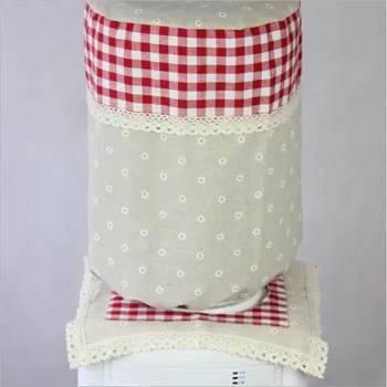 

2020 New Dust Cover Hot Sell Pastoral Style Lattice Water Dispenser Dust Cover Cotton Cloth 3 Colors