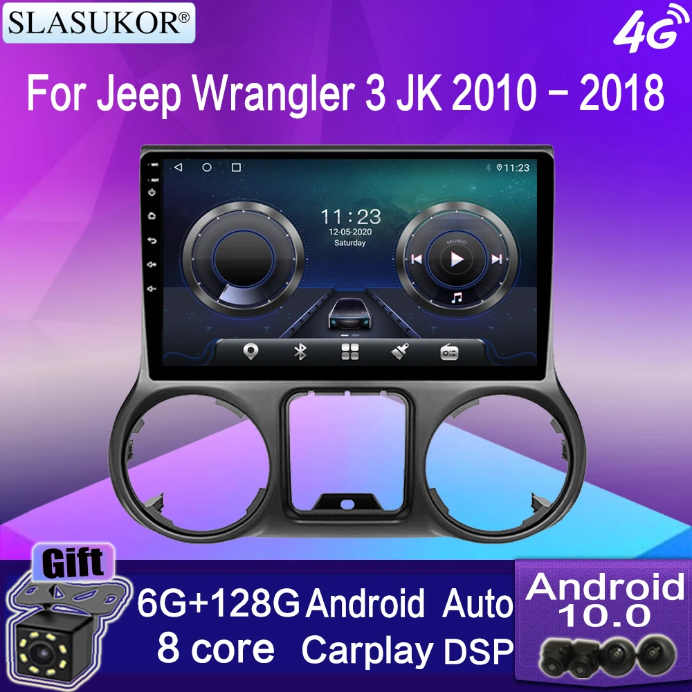 9" For Jeep Wrangler 3 JK 2010 2018 Car Radio Stereo Receiver Audio