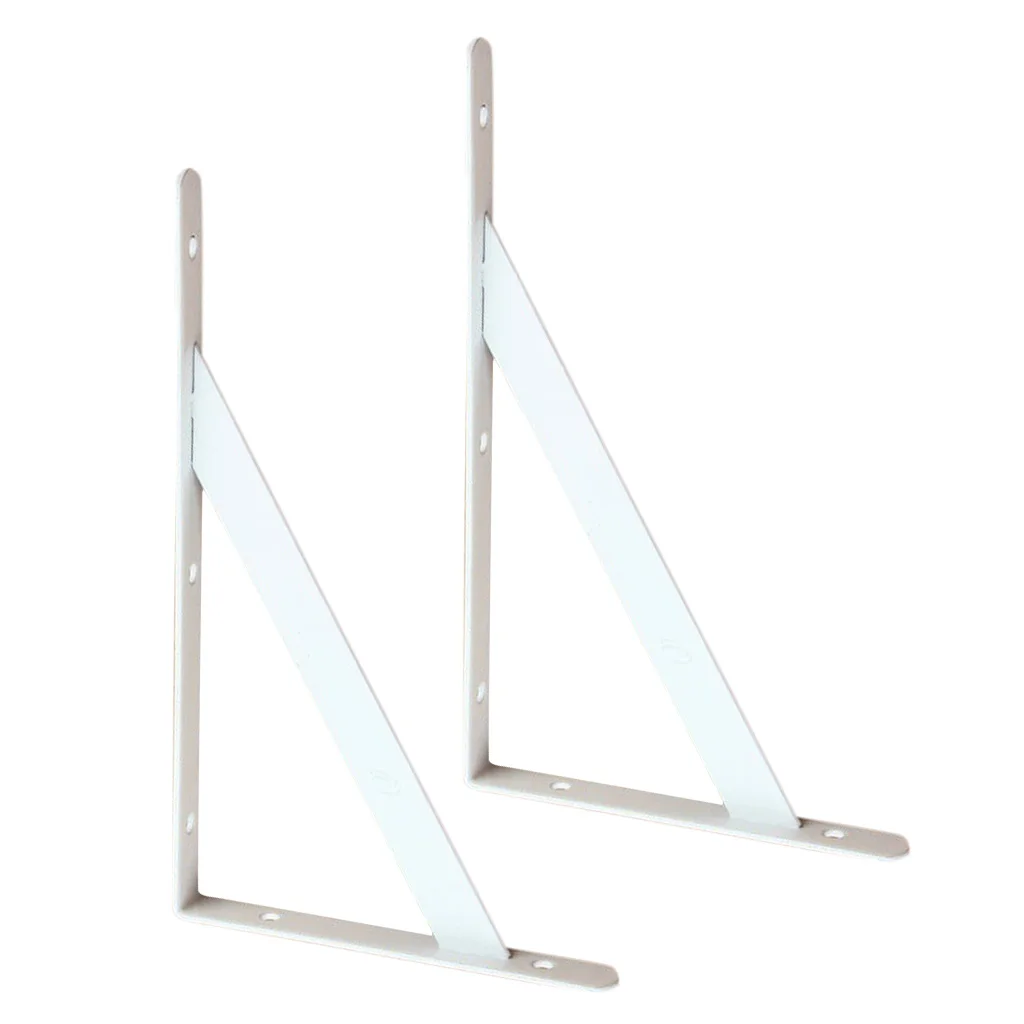 Pair Heavy Duty Metal L Shaped Wall Shelf Bracket Shelves Plank Rack Support
