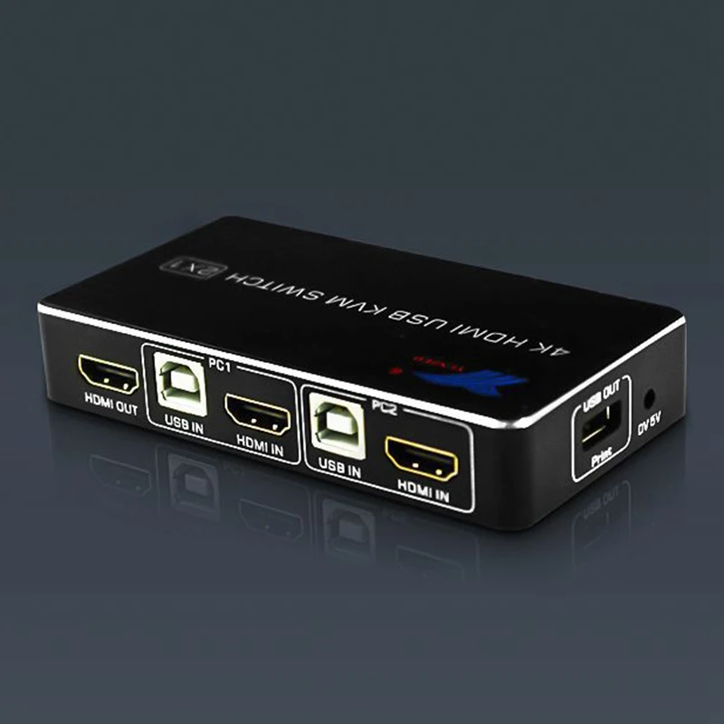 USB HDMI 4K KVM переключатель управления 2 в 1 из общей мыши и клавиатуры дисплей KVM переключатель мониторы-ЕС Plug