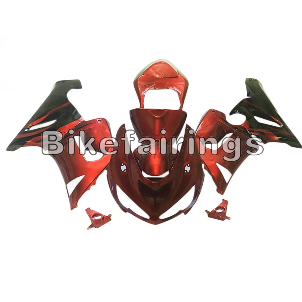 Оранжевый черный ABS обтекатель комплект для Kawasaki ZX-6R 2005 2006 ZX636R 636 05 06 инжекторный кузов Комплект обтекатель комплект