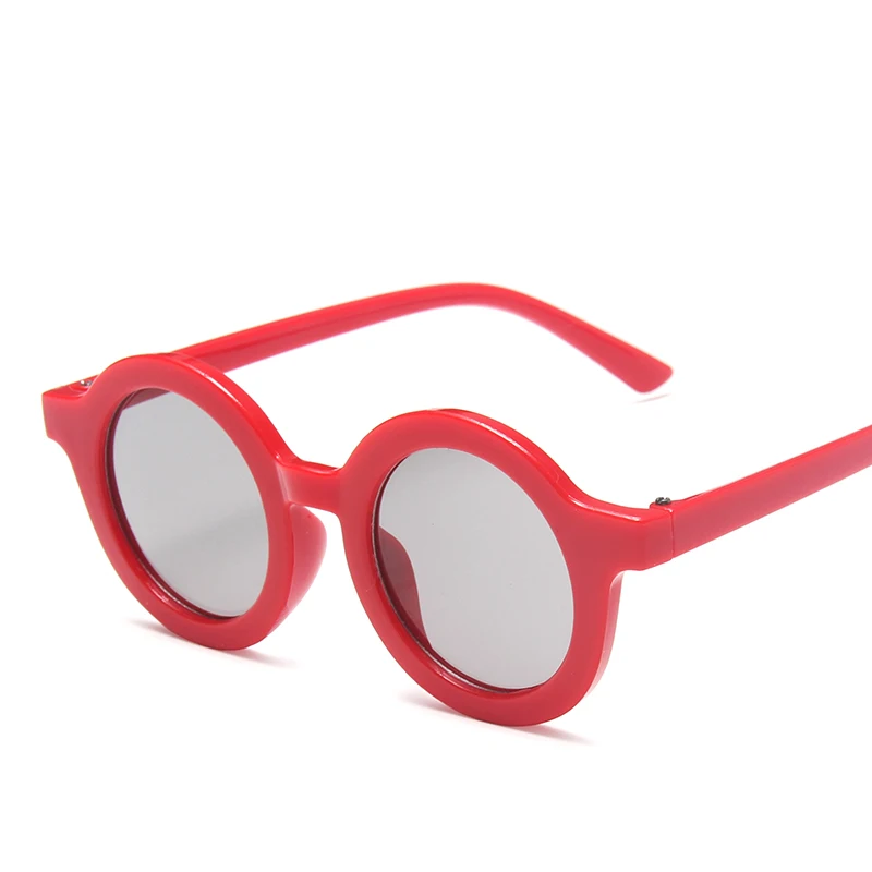 Модные детские солнцезащитные очки в круглой оправе, солнцезащитные очки для мальчиков и девочек, детские очки UV400 оттенков, Gafas De Sol - Цвет линз: Red