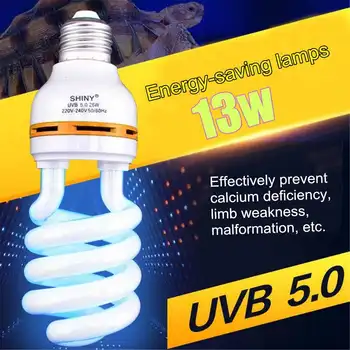 

26W Reptiles Ultraviolet Lamp UVB 5.0/10.0 Plants Calcium Energy Saving Lights Reptiles Tank Terrarium Box Habitat Lighting E27