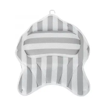 

Breathable Mesh Home Spa Bath Pillow With 6 Suction Cups Bathtub Mat For Supporting Head Neck