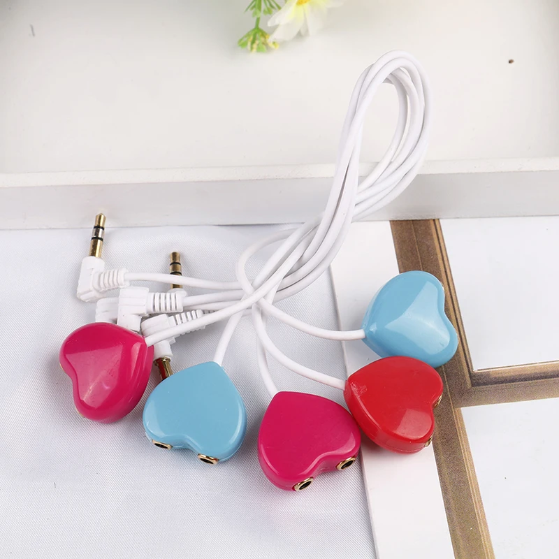 

One Point Two Lovers Audio Cable 3.5mm Headphone Splitter Music Sharing Earphone Audio Plug Line Extension Cable Adapter