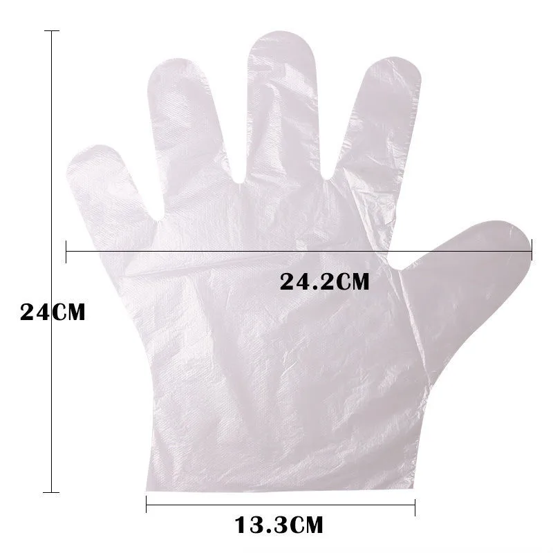 100pcs Plastic Disposable Gloves Transparent Eco-friendly Gloves for Kitchen Catering Hygiene Restaurant BBQ Fruit Supplies