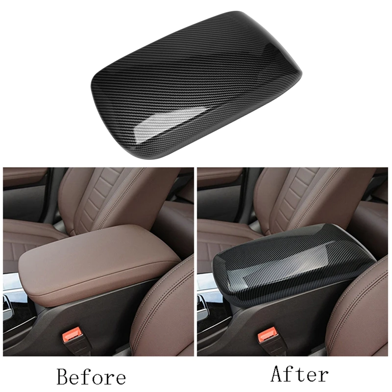 Carbon Fibrer Center Console Armrest Panel Cover Trim for BMW X3 X4 G02
