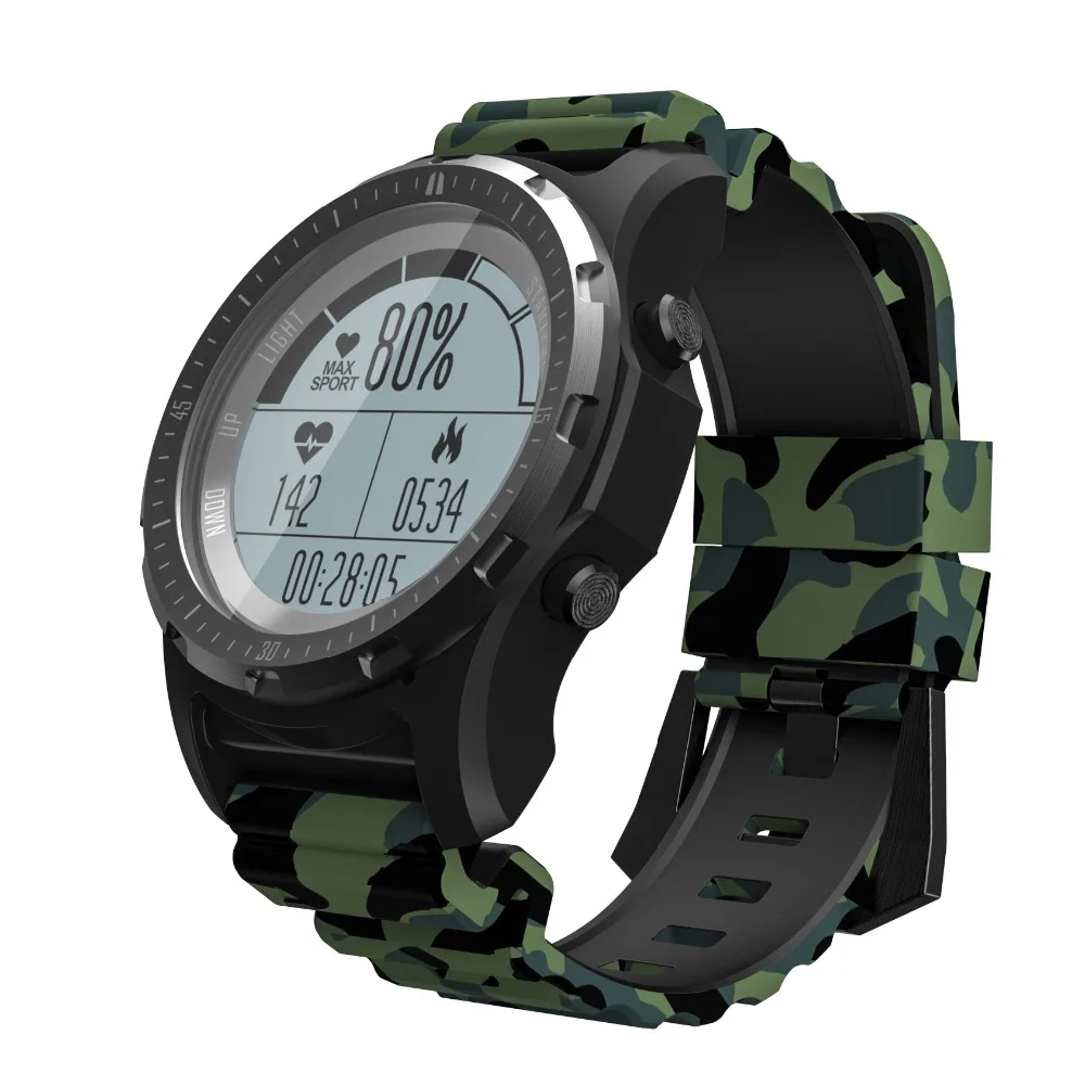 

Sports S966 GPS Smart Watch waterproof Smartwatch Heart Rate Monitor Temperature Multi-sport Men Compass Running Sport Watch