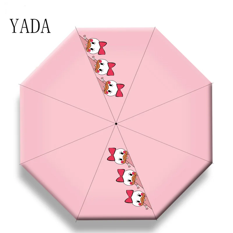 

YADA Cartoon duck Umbrella Grapefruit Fruit Mini Folding Automatic Umbrellas For Girl Women Anti-UV Love Rain Umbrella YD200063