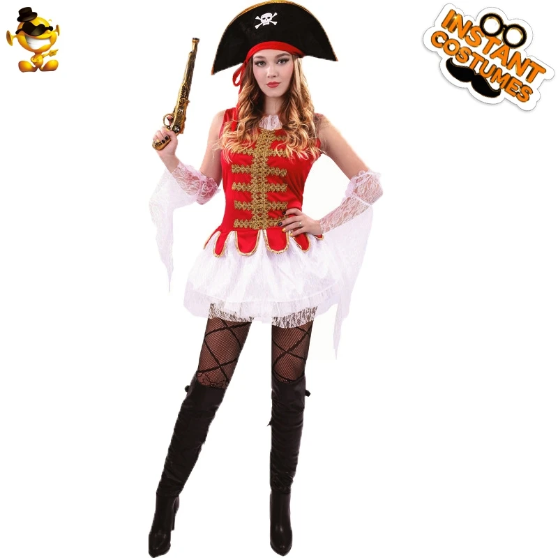 

DSPLAY Adult Female Sexy Chic Pirate Costume Unique Tutu Pirate Pirate Cosplay Set Halloween Carnival Novel Cosplay Costume