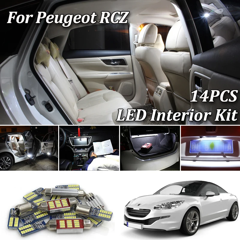 14 шт. Автомобильные светодиодные лампы для Peugeot RCZ 2010-2016 | Автомобили и мотоциклы