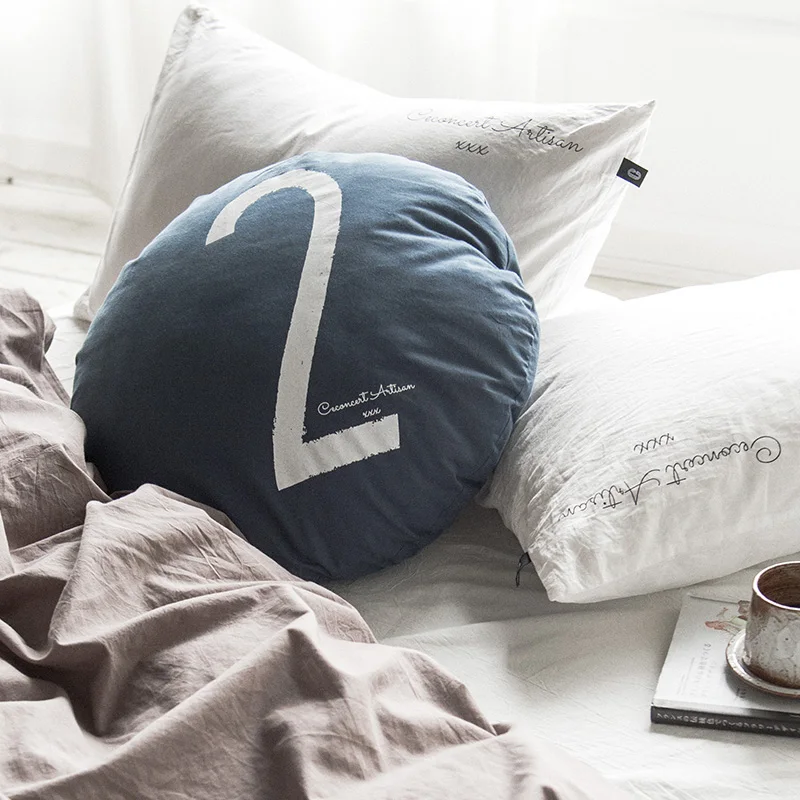Хлопковая Подушка с цифрами нордические подушки на спину для поддержки шеи