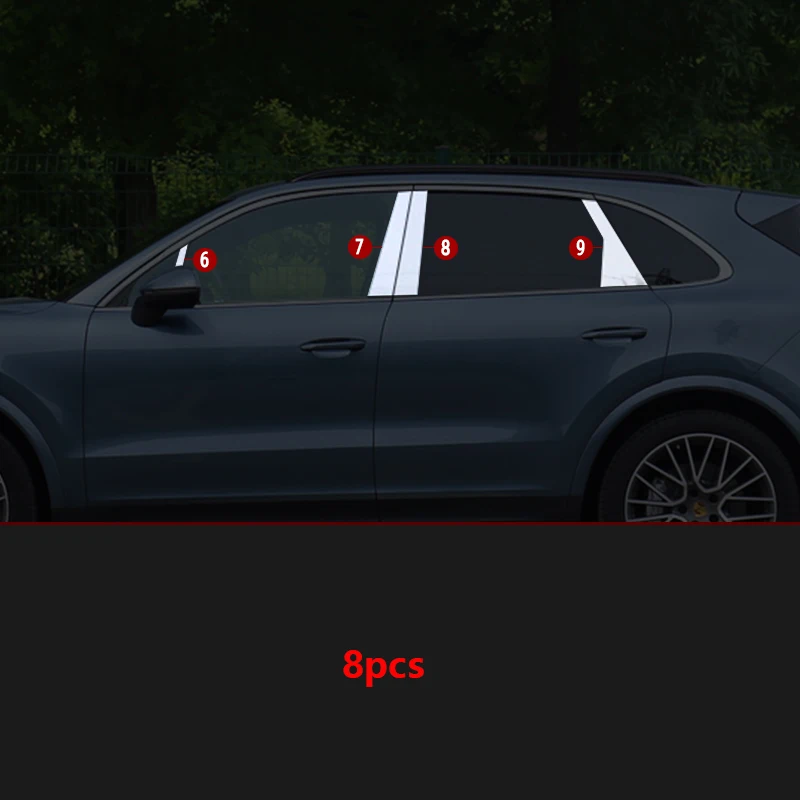 For Porsche Cayenne stainless steel Car Door Window Moulding Pillar Sill Trim Cover trim Car Accessories - Цвет: A