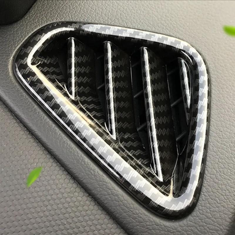 Carbon Fiber Drawing Dashboard воздуха на выходе рамки Авто наклейки для Hyundai Энсино Кауаи Kona 2017