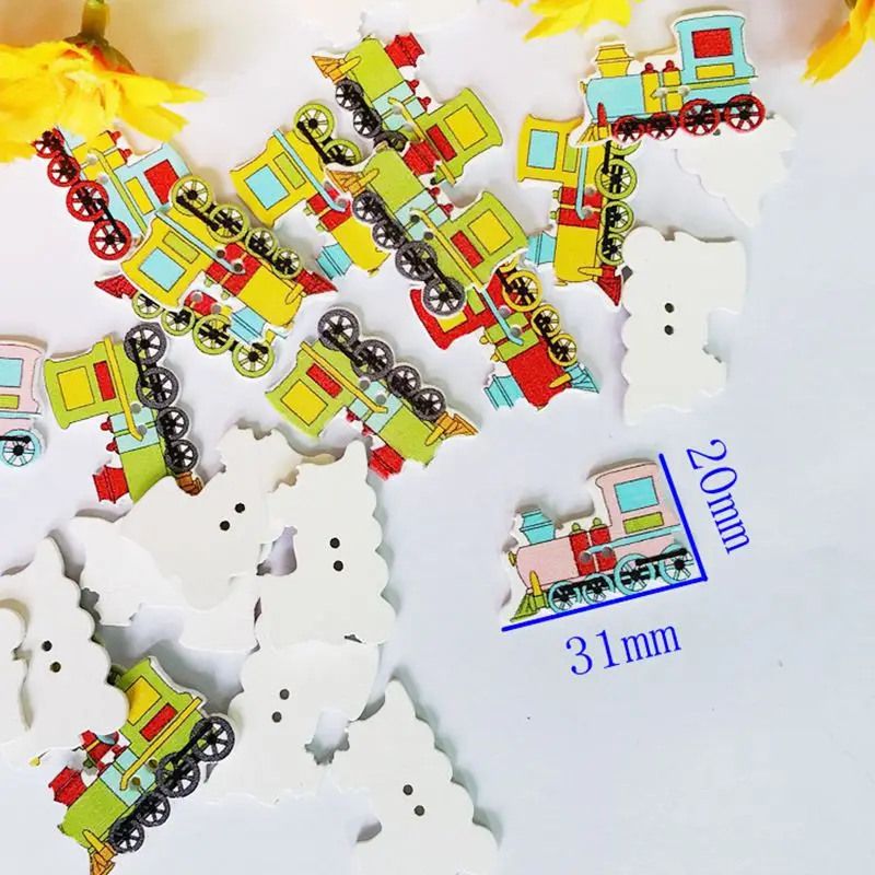 Деревянные пуговицы в форме шлейфа 50 шт./упак. 20*31 мм для рукоделия скрапбукинга