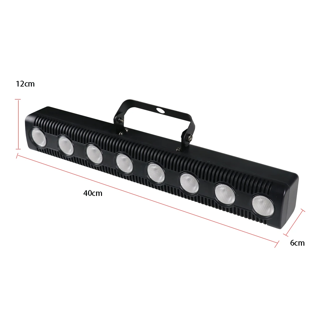 Remote 8x12w RGBW 4in1 Long Strips LED Wall Washer Stage Dyeing Lights DJ Bar Strobe Light