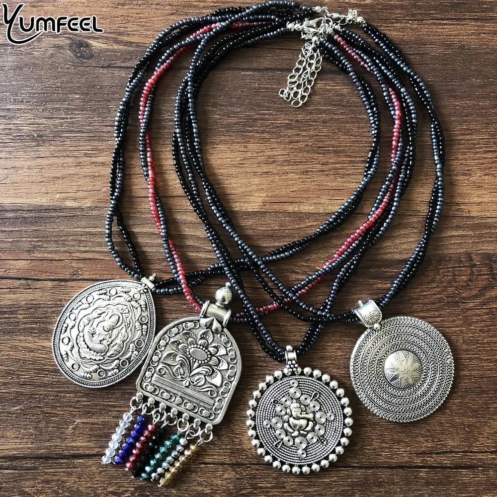 Новое винтажное ожерелье Yumfeel бусы ручной работы большие религиозные подвески и