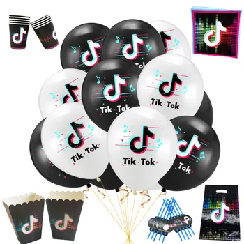 

2020 Tiktok Theme Birthday Party Decoration Tiktok Party Supplies Hot Videos Scene Decoration Tiktok Balloon Party Tableware