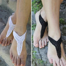 Кроше ручной работы хлопок ножной браслет горячий Национальный Ветер невесты Пляж ожерелье голые ноги цветок ювелирные изделия